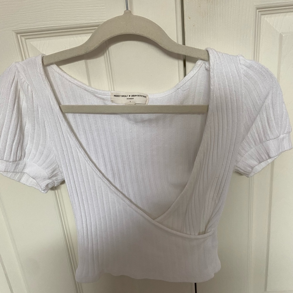 Urban Outfitters White Criss-Cross Top